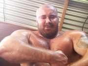 Giant Dick Bodybuilder Sweaty Naked Posing OnlyfansBeefBeast Wes Norton