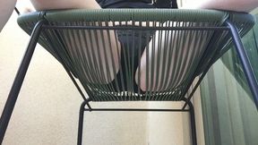 POV Outdoor Peeing Outside in Public Through Chair