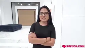 Stepsis On Her Knees Sucking Off Allens Boner With Summer Col