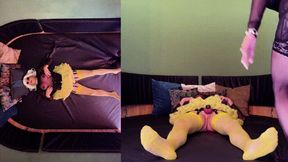 Feeling nylon feet and facesitting