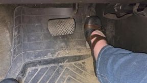 Driving in strappy flats