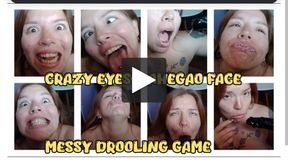 CRAZY EYES AND AHEGAO FACE WITH MESSY DROOLING BLOWJOB