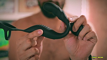 Solo Anal Testing HoneyPlayBox CASPION Prostate And Perineum Vibrator And Cock Ring