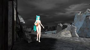 Hatsune Miku Hello Planet Project diva Nude Mod Full Nude Cat Costume