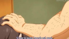 Aging MILF gets serviced by young men in animated hentai