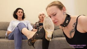 LORA and SALMA - Sweaty feet for our young slave!