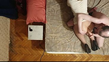 Russian MILF Sasha Earth gets her ass fucked by a huge dildo during sexy