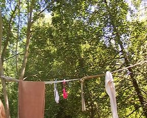 Cum Eating French MILF Pounded in Outdoor Threesome