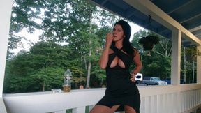 smoking milf outdoors