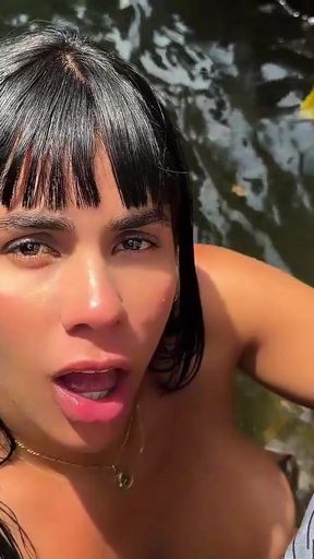 Unforgettable moment from "My stepbrother takes me to the river and I fuck him in public with my big ass - Sayafit"