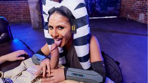 Ahsoka Tano deepthroats and rides Anakin's massive cock in a hot cosplay parody