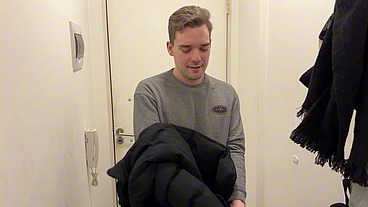 Handsome Twink Sucks my Big Uncut Cock while my Girlfriend is at Work