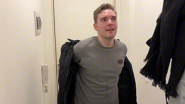 Handsome Twink Sucks my Big Uncut Cock while my Girlfriend is at Work