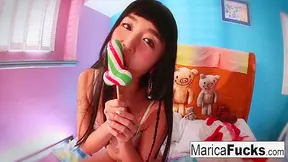 Marica’s Sweet Candy Play – Naughtiest Japanese Babe Tempts with Seduction