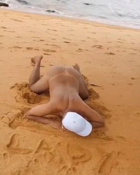Ladysilva Naked on the Beach Showing off Her Sexy Tan Butt with a Sexy Tan Line