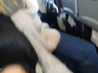 This Hottie couldn't Wait Anymore! Real Blow Job in a Public Airplane