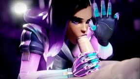 Invisible Sombra Waifu Gives Mind-Blowing Blowjob In Animated Overwatch Scene