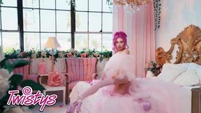 Lily Lou's Alluring Solo Play with Vibrant Pink Accents