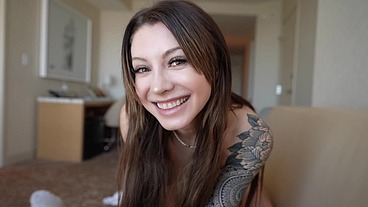 Hot slut from HR gets FILLED WITH CUM on a business trip - Raven Lane x Lev Lieben