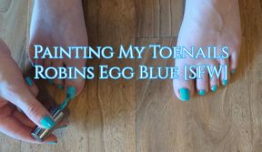 Painting My Toenails Robins Egg Blue [SFW]