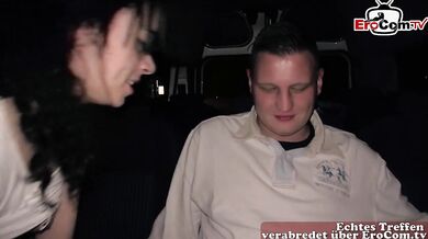 German presenter picks up man on street and her 2 teen assistants fuck him