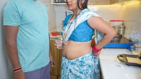 Neighbor Stepaunty Took Out Sperm From My Lund in a Box for Her Stepdaughter, She Gave Me Sexy Blowjob in Saree