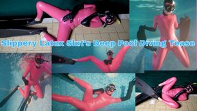 Slippery Latex Slut's Deep Pool Diving Tease - MP4 HD