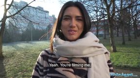 Beautiful Brunette Biology Student Cums Over a Stranger Cock