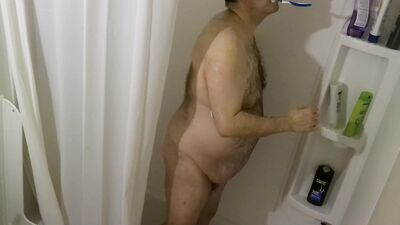 Dad going to take a shower