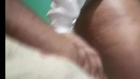 Big-booty brunette gets down with neighbor's stiff pecker behind closed doors
