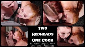 Two Redheads, One Cock Double Blowjob wmv