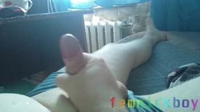 Fat Sissy Jerks off His Floppy Cock and Cums