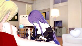 Azamai's petite body takes on witches in a hot 3Dgoblin-slashing action!