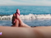 TEENAGER HANDJOB ON A PUBLIC BEACH. PUBLIC, EXHIBITIONISM