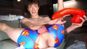 My fresh monstrous crimson fake penis! (from Mr hankeys playthings)