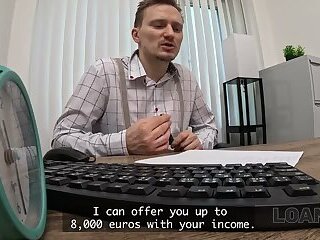 LOAN4K. A young Blonde shows off her Tight Pussy to get a Loan