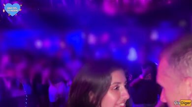 Huge cock stuffed deep in a student's ass at a nightclub toilet then facefucked till cum gushes