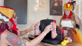 Friend VS Friend - FOOT STOCK TICKLE - Babz and Scarlett HIDEF MOV