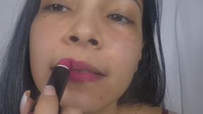 Applying My Favorite Lipstick.