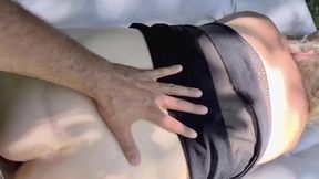 Hot married MILF swallows load and performs ass to mouth