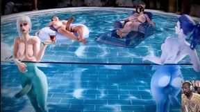 There&#039;s a Fat Futa Cock Overwatch Party and You&#039;re Invited, Long Hard Cock Futa Ashe Fucks Pharah&#039;s Ass Hard