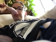 Chubby girl sucks on popsicle