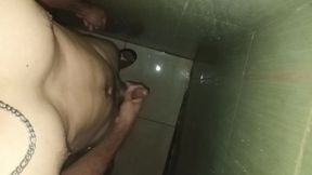 Hairy Slim Man Masturbates in the Shower at Home