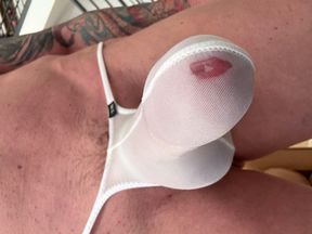 White TM Thong Tease