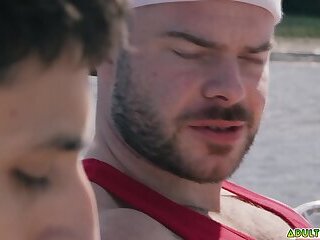 Best buds Marcus McNeil and Angel Elias decide to jerk off together on the boat