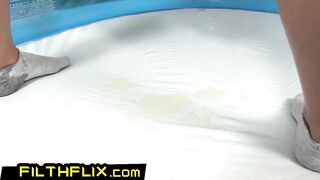 Cute Blonde Teen Tamara Gets Filed Playing With Her Golden Piss