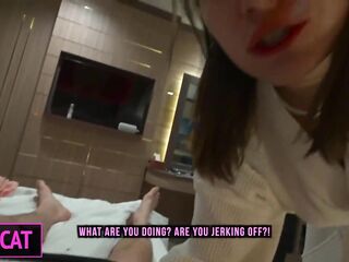 Solely one couch in room? Step mamma shares a hotel with step son and lets him cum on booty at night