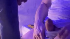 amateur boy squirting piss on his step dad and sucking his thick cock (and spitting on it) in the bathroom