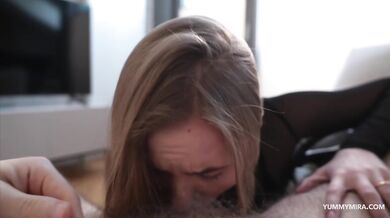 Blonde rides my big dick wild while draining my balls with a creampie