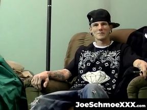 JoeSchmoeXXX.com - Inked thug receives oral service from a fat cock lover